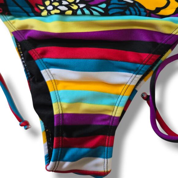 Rio de Sol Women's Colorful Bandeau Bikini Set Size Large - Picture 8 of 11